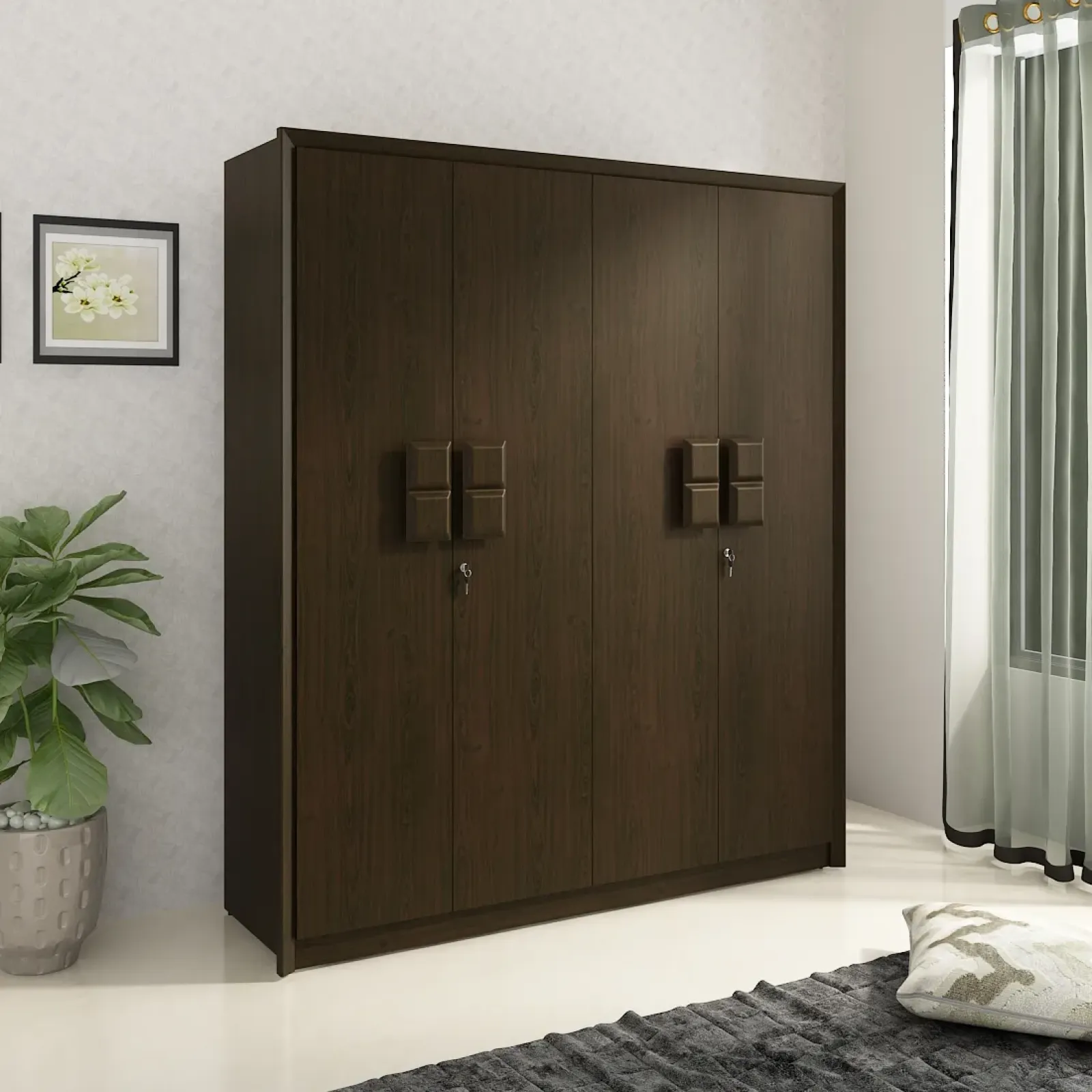 Choco closet◎　1207 Choco 4 Door Wardrobe - Vermont